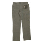 CARHARTT Mens Cotton Blend Green Regular Fit Straight Leg Trousers W33 L32