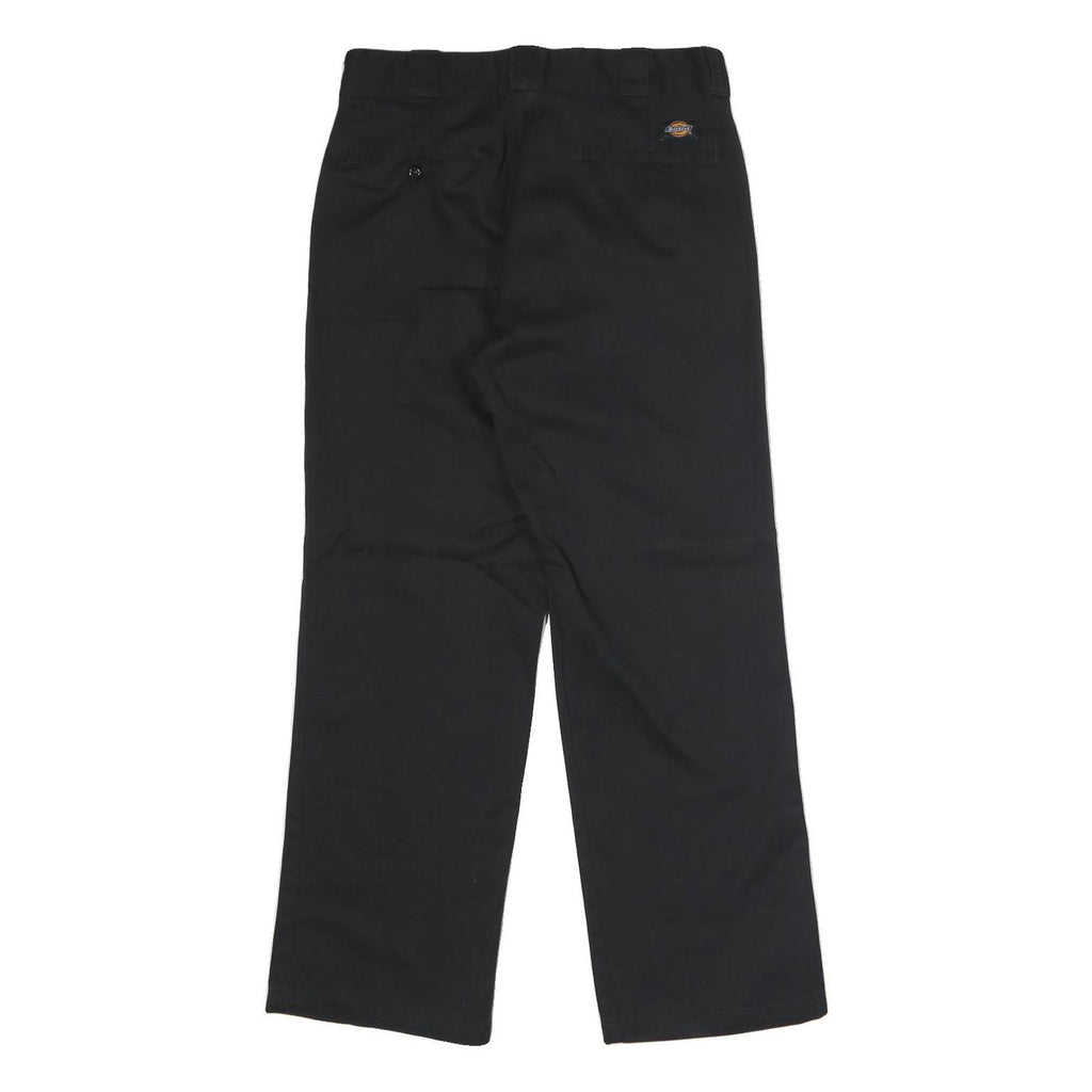 DICKIES Mens Classic Black Polyester Blend Trousers W32 L30 Zip Closure