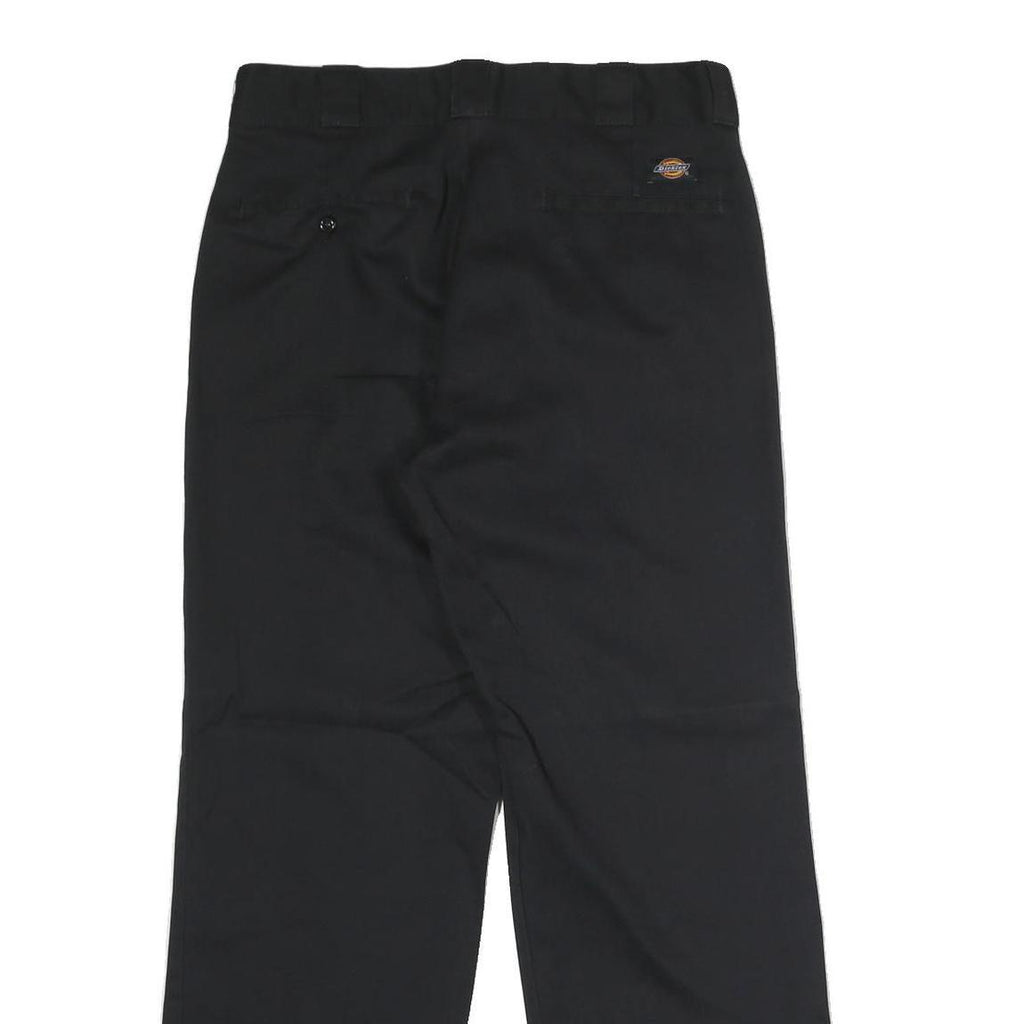 DICKIES Mens Classic Black Polyester Blend Trousers W32 L30 Zip Closure