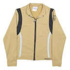 REEBOK Womens Beige & Black Zip Jacket UK 10 Polyester Sport Casual Activewear