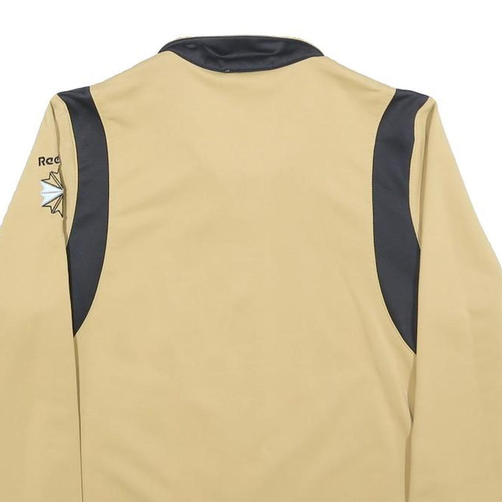 REEBOK Womens Beige & Black Zip Jacket UK 10 Polyester Sport Casual Activewear
