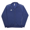 ADIDAS Mens Blue Jacket L Polyester Zip Plain Sportswear Casual Lightweight