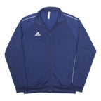 ADIDAS Mens Blue Jacket L Polyester Zip Plain Sportswear Casual Lightweight