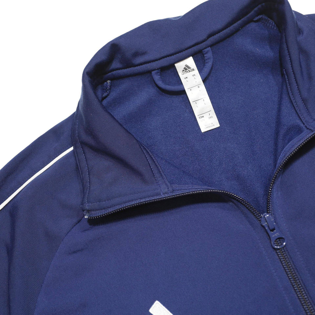 ADIDAS Mens Blue Jacket L Polyester Zip Plain Sportswear Casual Lightweight