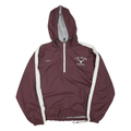 HOLLOWAY Mens Maroon & White Baseball Hoodie Jacket XL Polyester Blend