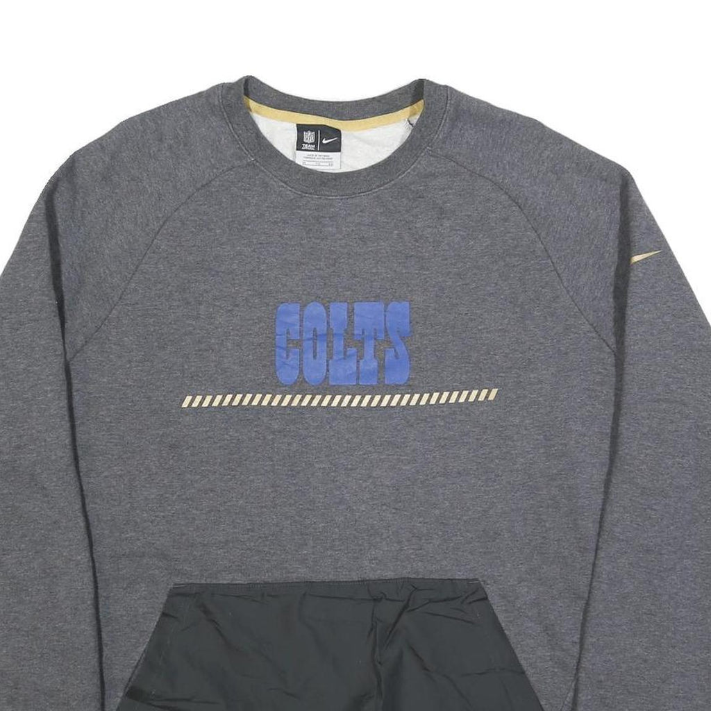 NIKE Mens Grey Colts Crew Neck XL Sweatshirt Cotton Blend Pullover Sportswear