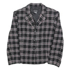 REQUIREMENTS Womens Black & Pink Check Jacket M Woven Button Closure Classic Fit