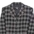 REQUIREMENTS Womens Black & Pink Check Jacket M Woven Button Closure Classic Fit