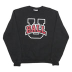 CHAMPION Mens Black Ball U Crew Neck M Cotton Blend Sweatshirt Casual Pullover
