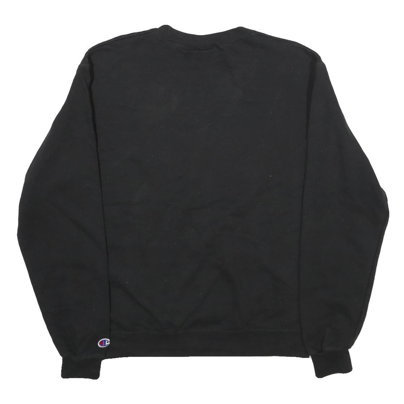 CHAMPION Mens Black Ball U Crew Neck M Cotton Blend Sweatshirt Casual Pullover