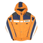 SCHNEIDER Mens Orange & Navy Blue Outdoor Jacket L Polyester Blend Woven