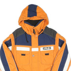 SCHNEIDER Mens Orange & Navy Blue Outdoor Jacket L Polyester Blend Woven