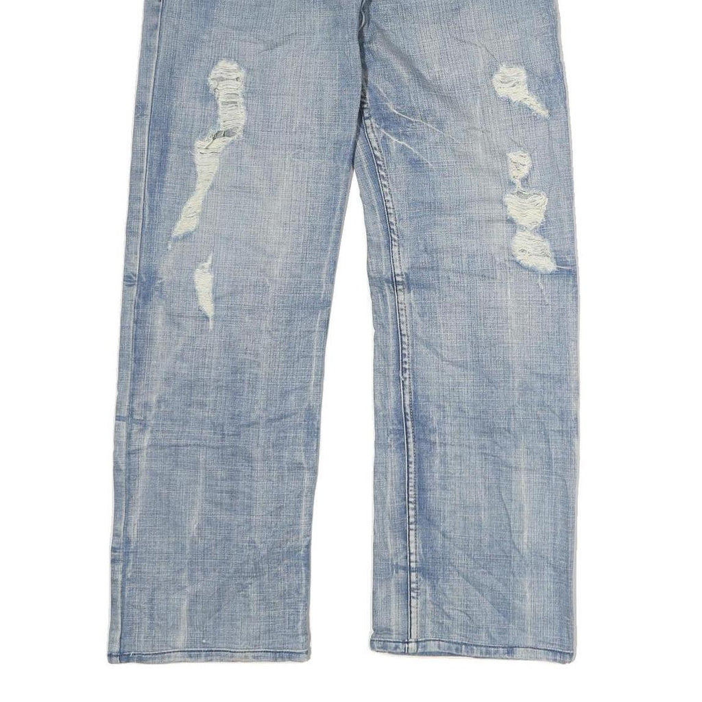 CHOUX HOUSE Mens Jeans Light Blue Regular Straight Denim Stone Wash W32 L29