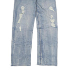 CHOUX HOUSE Mens Jeans Light Blue Regular Straight Denim Stone Wash W32 L29