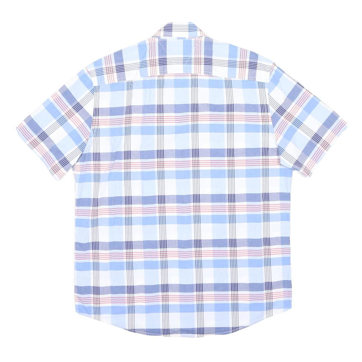 TOMMY HILFIGER Mens Blue & Red Plaid Shirt M Classic Cotton Button Down