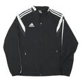 ADIDAS Mens Black & White Sports Zip Polyester Blend Track Jacket M Plain