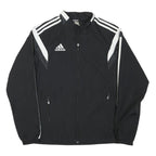 ADIDAS Mens Black & White Sports Zip Polyester Blend Track Jacket M Plain