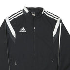 ADIDAS Mens Black & White Sports Zip Polyester Blend Track Jacket M Plain