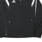 ADIDAS Mens Black & White Sports Zip Polyester Blend Track Jacket M Plain