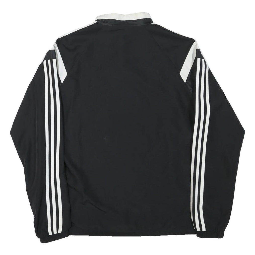 ADIDAS Mens Black & White Sports Zip Polyester Blend Track Jacket M Plain