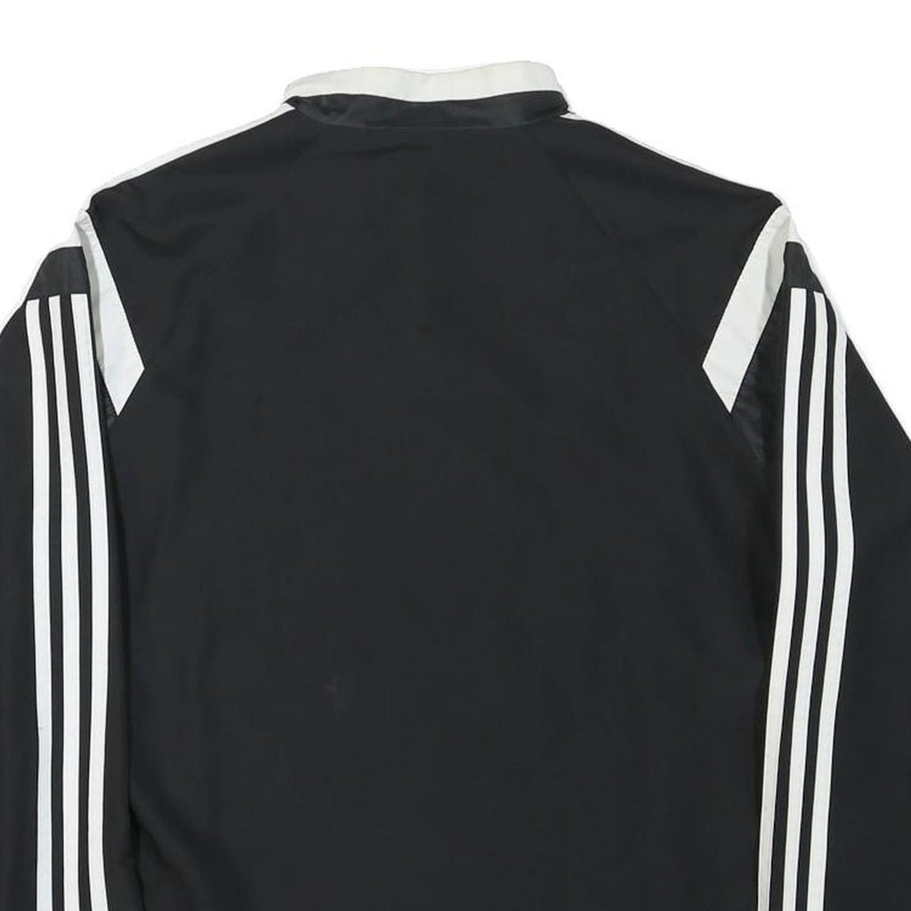 ADIDAS Mens Black & White Sports Zip Polyester Blend Track Jacket M Plain
