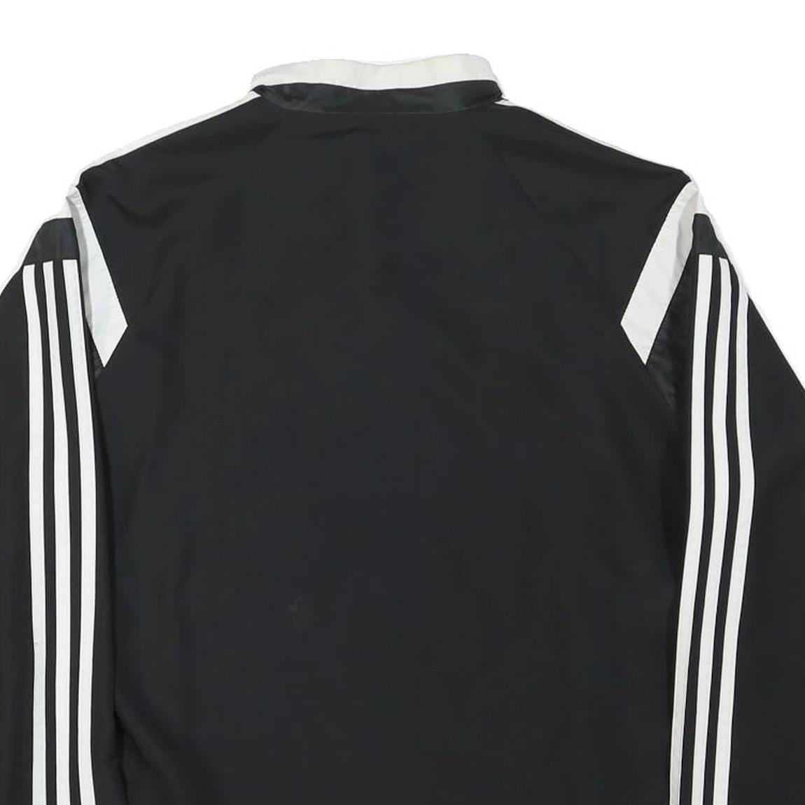 ADIDAS Mens Black & White Sports Zip Polyester Blend Track Jacket M Plain