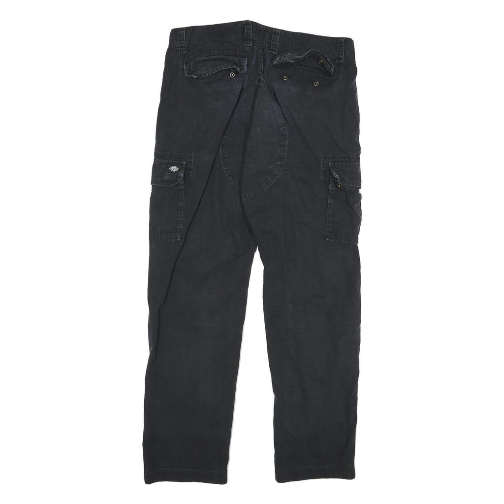 DICKIES Mens Cotton Blend Black Regular Cargo Trousers W32 L32 Workwear