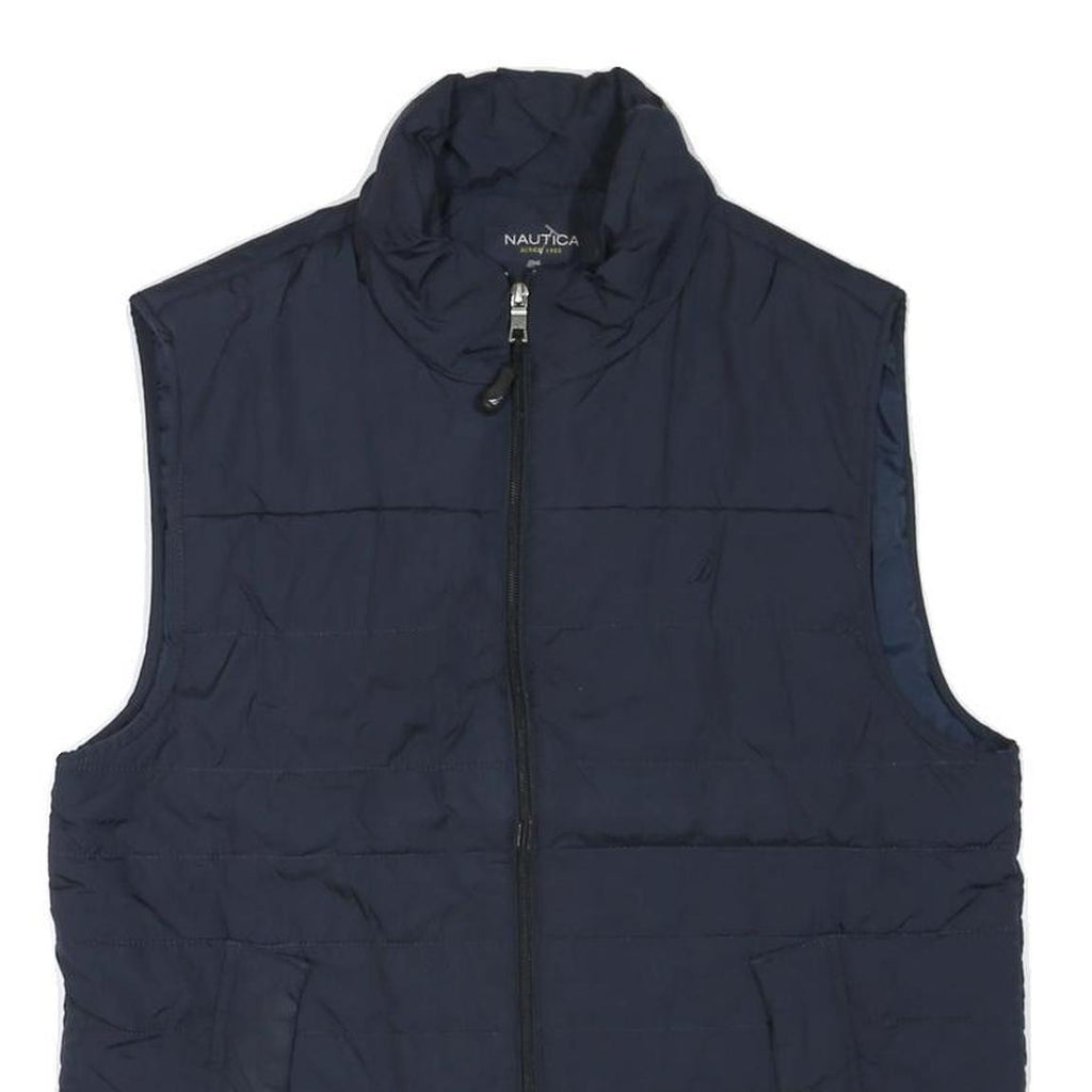 NAUTICA Mens Navy Blue Sleeveless Puffer Jacket M Polyester Blend Zip