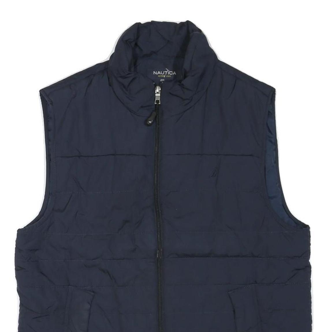 NAUTICA Mens Navy Blue Sleeveless Puffer Jacket M Polyester Blend Zip