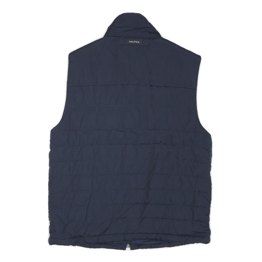 NAUTICA Mens Navy Blue Sleeveless Puffer Jacket M Polyester Blend Zip