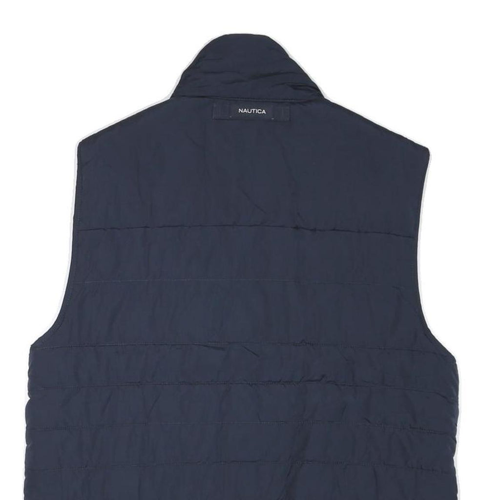 NAUTICA Mens Navy Blue Sleeveless Puffer Jacket M Polyester Blend Zip
