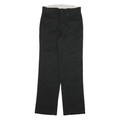 DICKIES Mens Cotton Blend Black Regular Fit Straight Leg Trousers W28 L30