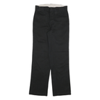 DICKIES Mens Cotton Blend Black Regular Fit Straight Leg Trousers W28 L30