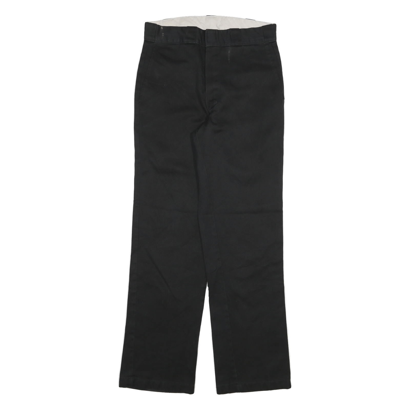 DICKIES Mens Cotton Blend Black Regular Fit Straight Leg Trousers W28 L30