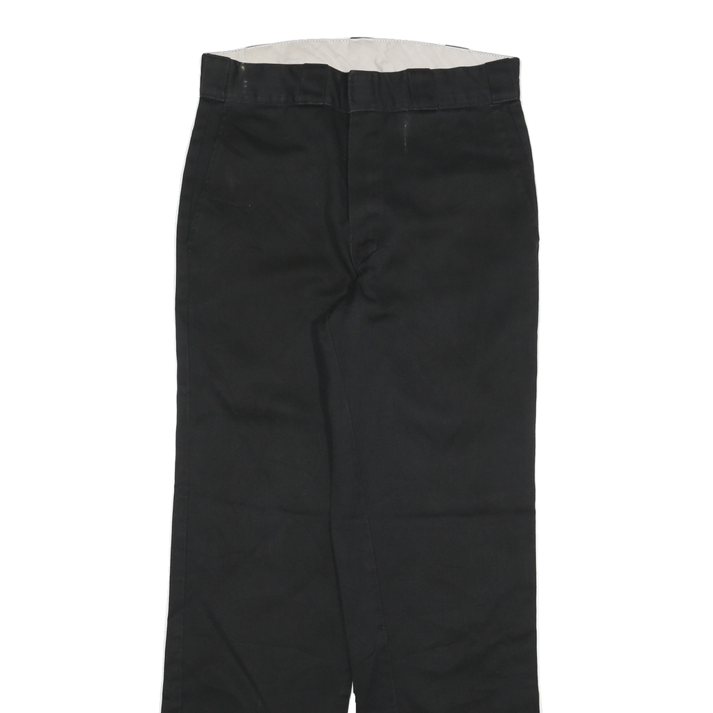 DICKIES Mens Cotton Blend Black Regular Fit Straight Leg Trousers W28 L30