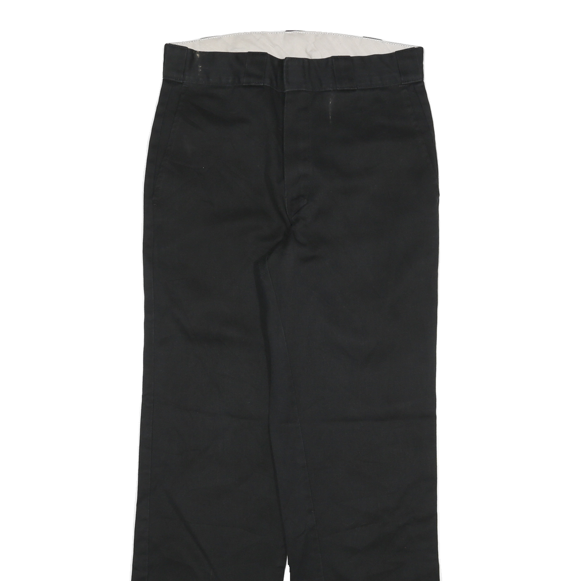 DICKIES Mens Cotton Blend Black Regular Fit Straight Leg Trousers W28 L30