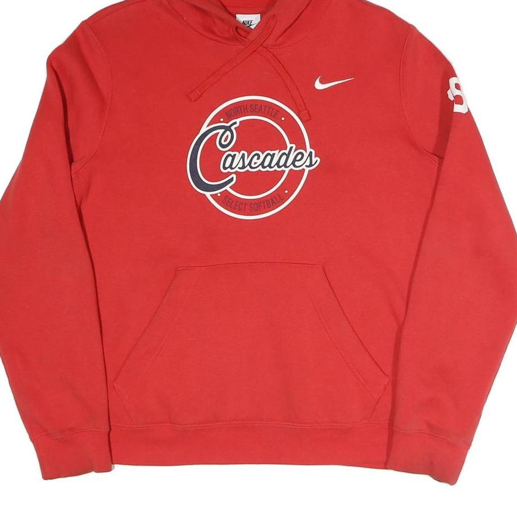 NIKE Mens Red Cascades Graphic Pullover Hoodie L Sports Casual Cotton Blend