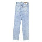 GUESS Womens Slim Light Blue Denim Slim Jeans W24 L27 Distressed Zip Closure