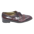 MICHEL Mens Leather Brogue Shoes Burgundy UK 8.5 Formal Dress Lace-Up