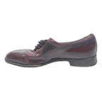 MICHEL Mens Leather Brogue Shoes Burgundy UK 8.5 Formal Dress Lace-Up