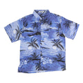 NEW BASE Mens Blue Hawaiian Shirt M Cotton Blend Tropical Print Relaxed Fit