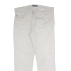 TRUSSARDI Mens Jeans White Regular Straight Denim W35 L27 Zip Cotton Blend