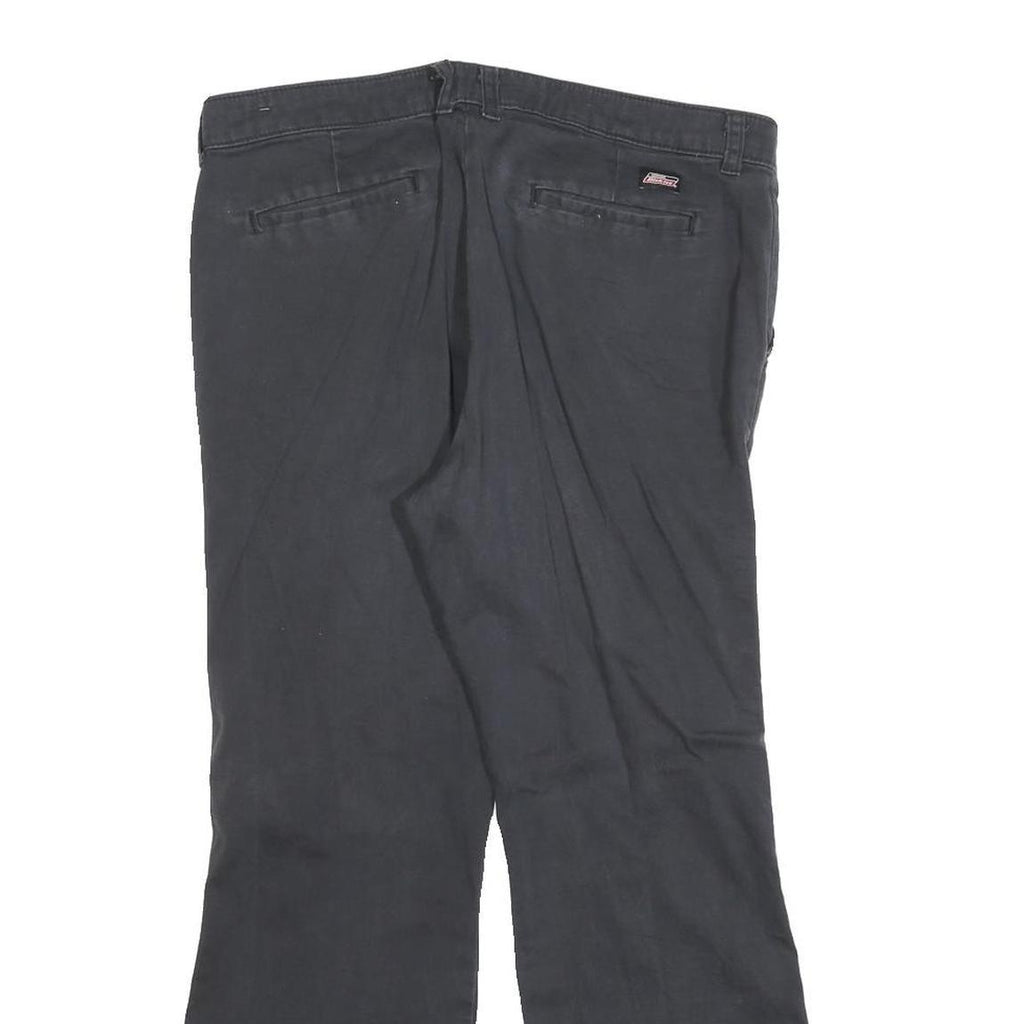 DICKIES Womens Cotton Blend Black Slim Flared Trousers W32 L26 Workwear