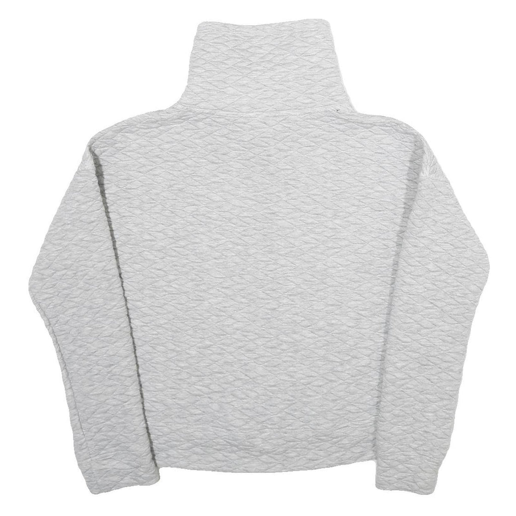 CALVIN KLEIN PERFORMANCE Womens Grey Quilted High Neck Sweatshirt M Comfortable