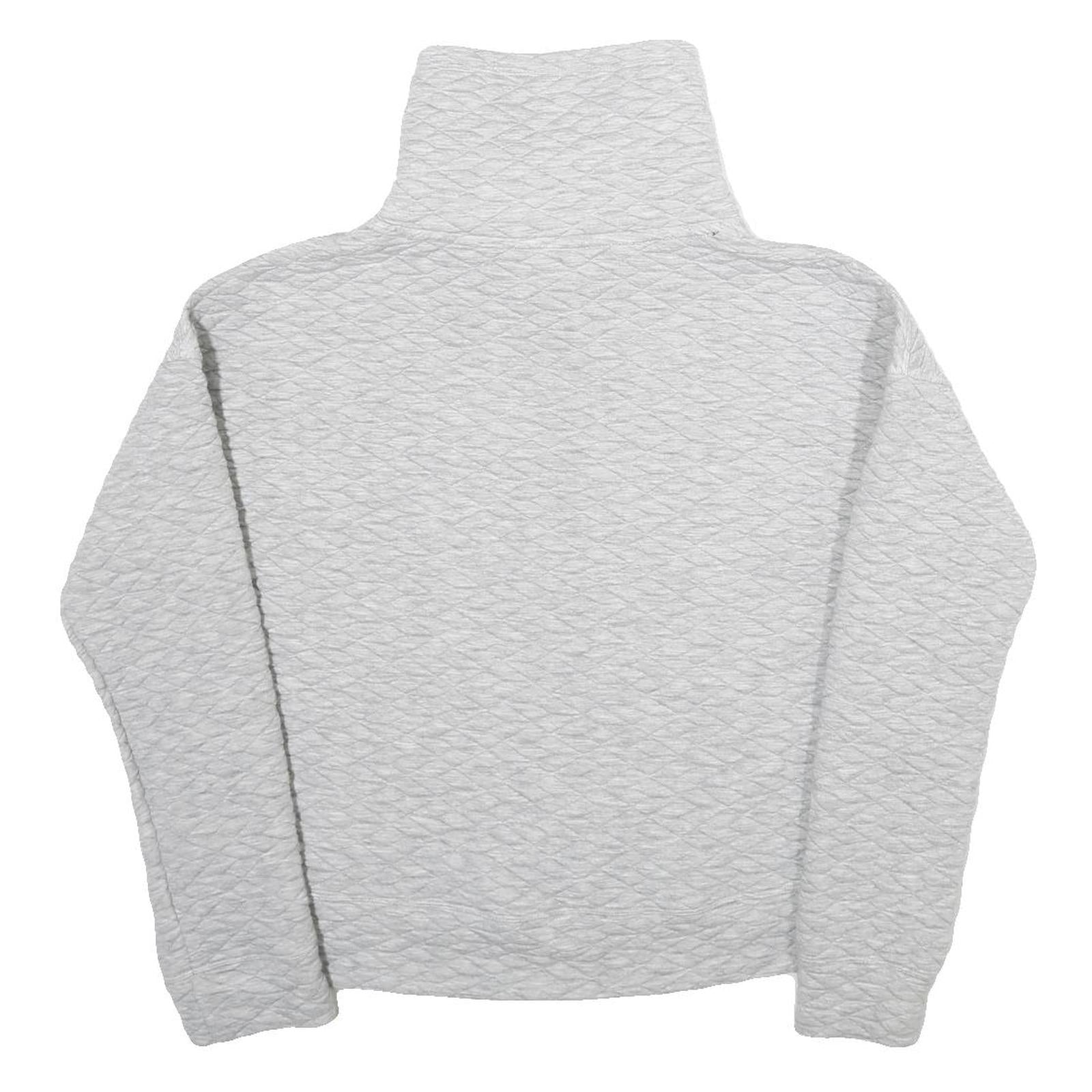 CALVIN KLEIN PERFORMANCE Womens Grey Quilted High Neck Sweatshirt M Comfortable