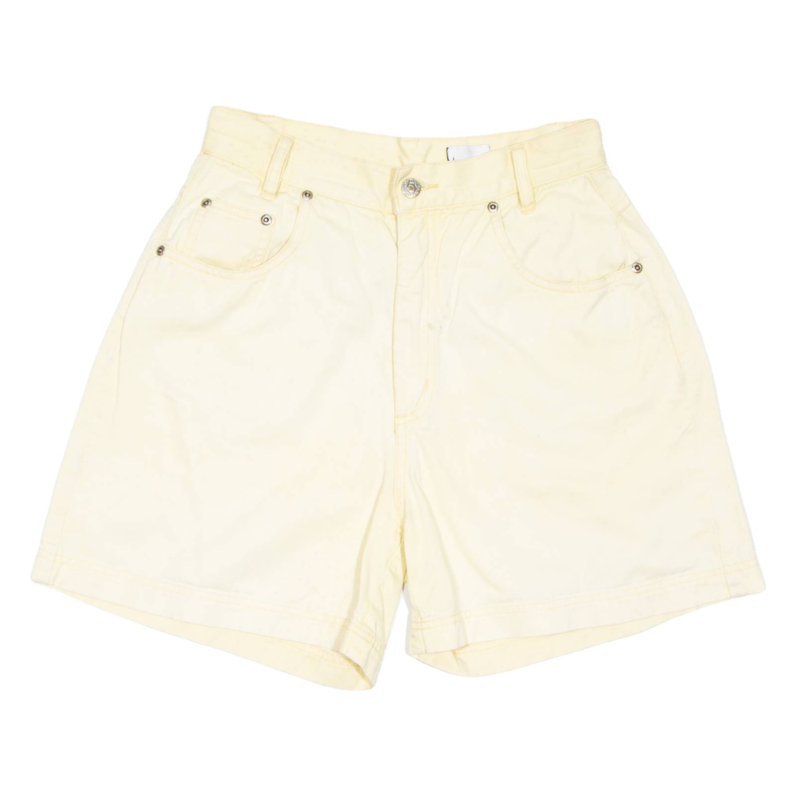 LECOMTE Womens Chino Shorts Yellow Relaxed UK 12 W27