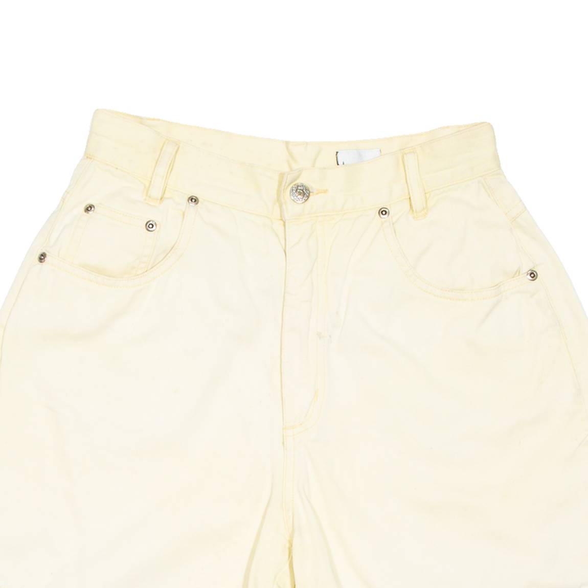 LECOMTE Womens Chino Shorts Yellow Relaxed UK 12 W27