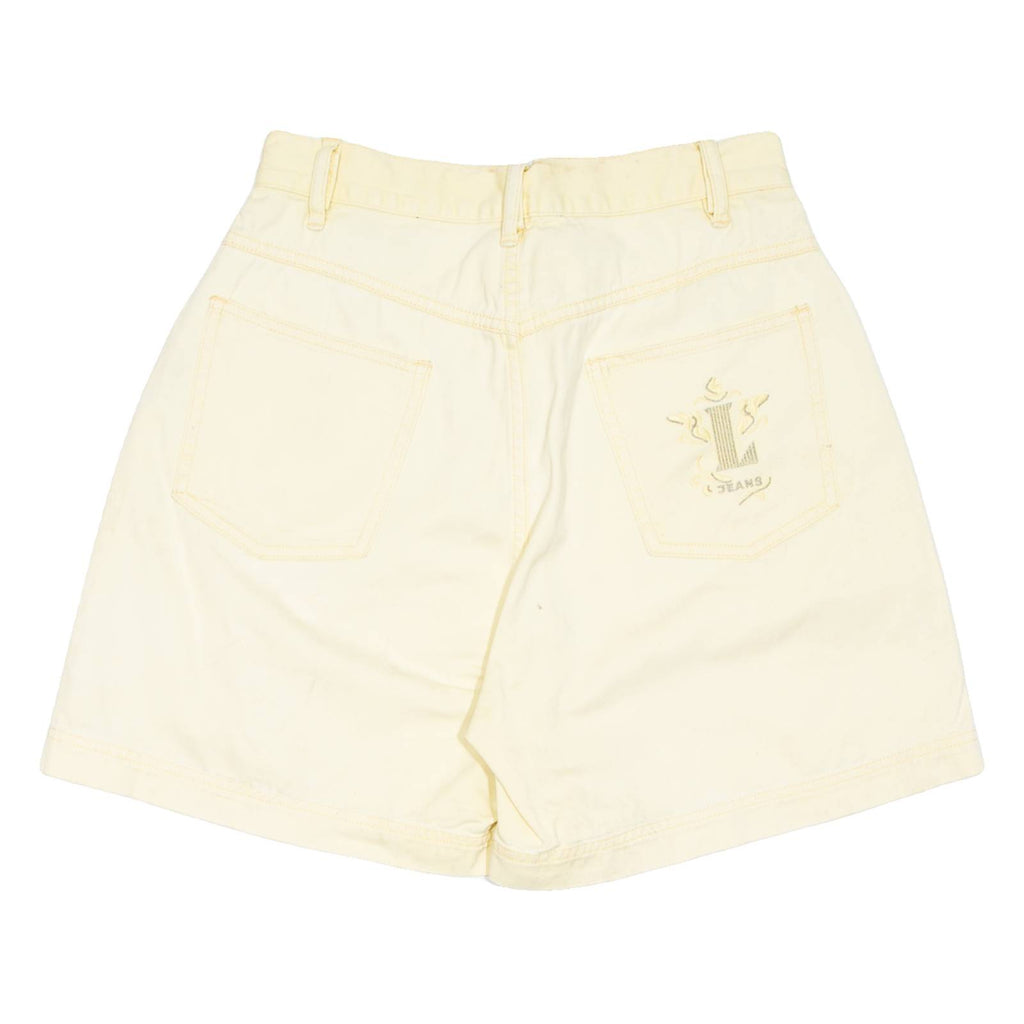 LECOMTE Womens Chino Shorts Yellow Relaxed UK 12 W27