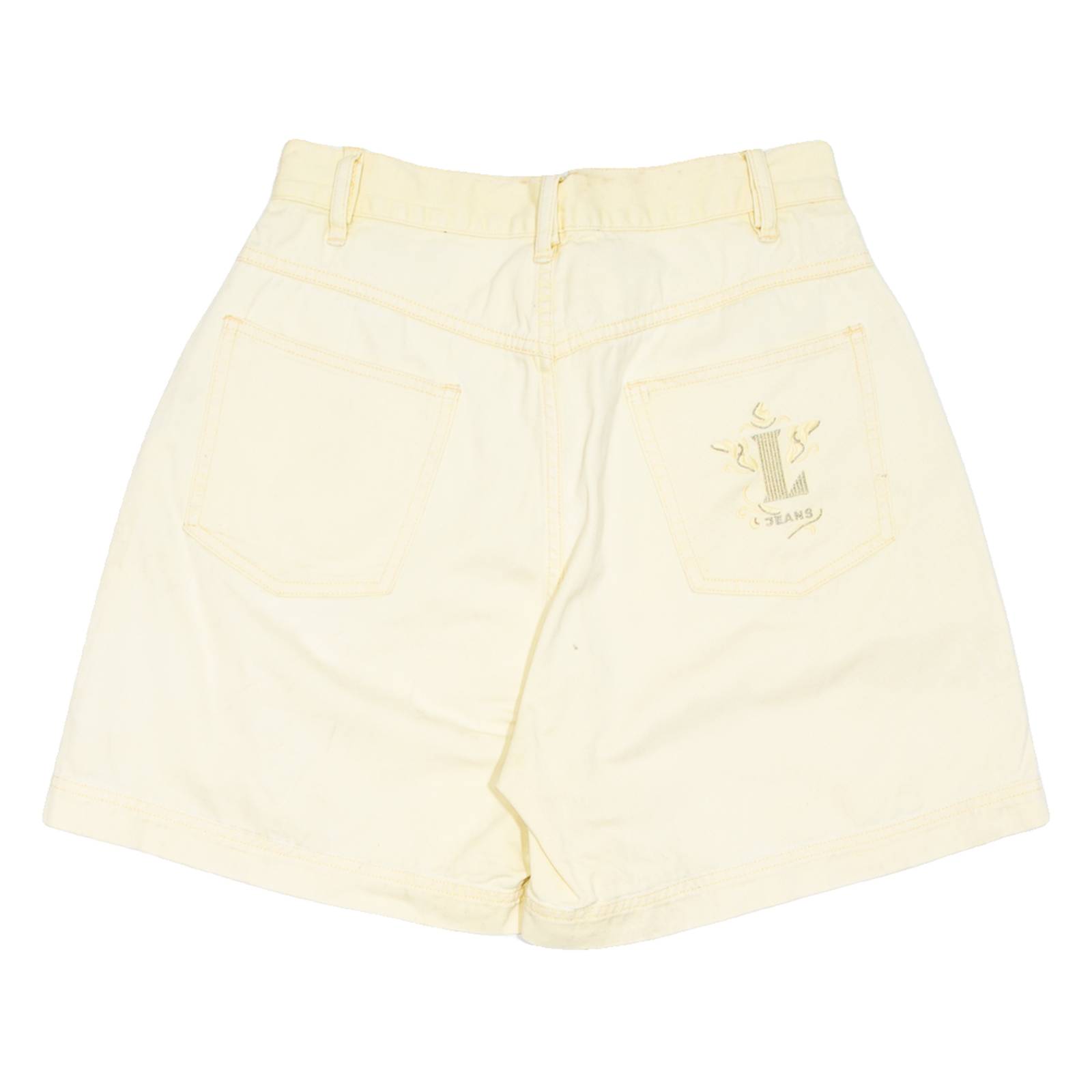 LECOMTE Womens Chino Shorts Yellow Relaxed UK 12 W27