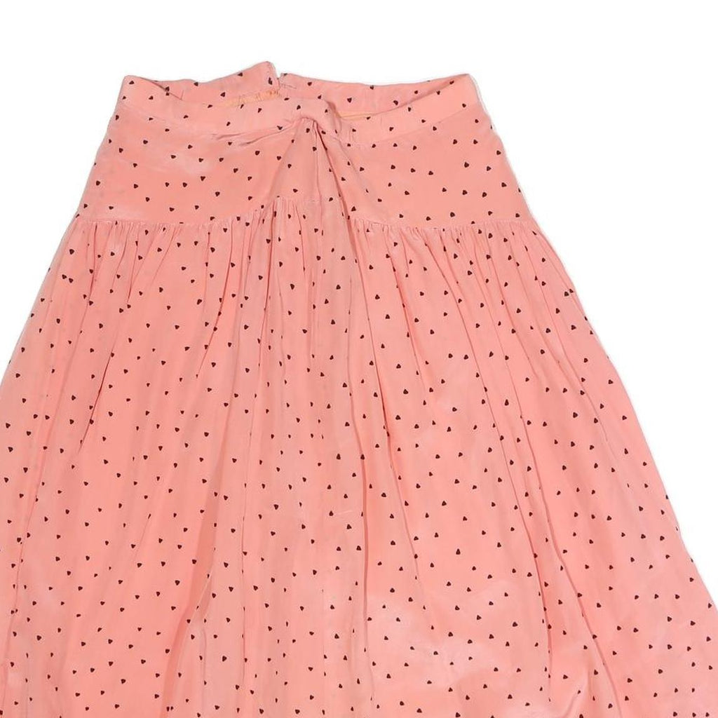 Womens Pink Skater Short Polyester Polka Dot Skirt M Casual Summer